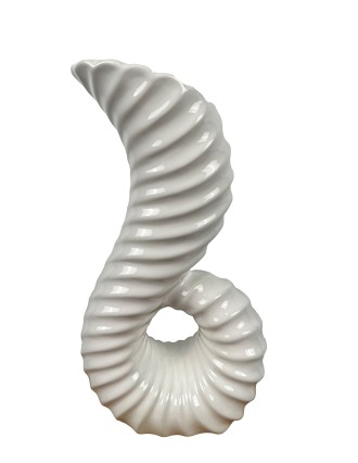 Κεραμικό Βάζο Κοχύλι Η 30 cm Φ 11*8 cm Λευκό Oranon