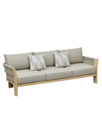 Καναπές Τριθέσιος Teak Wood Εξωτερικού Χώρου 76,5x195x60 Borromeo Oranon